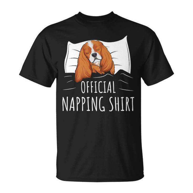 Sleeping Cavalier King Charles Spaniel Dog Official Napping T T-Shirt