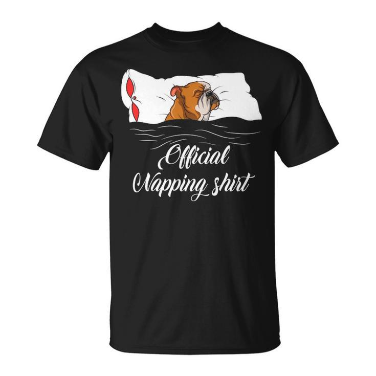 Sleeping English Bulldog Pyjamas Official Napping T-Shirt