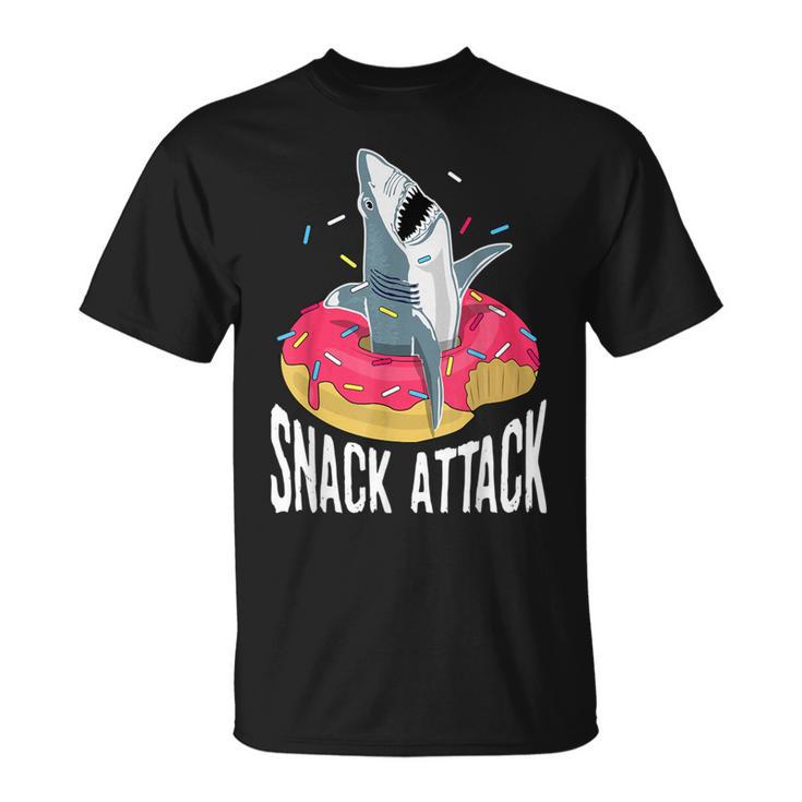 Snack Attack Doughnut Float Shark Women T-Shirt