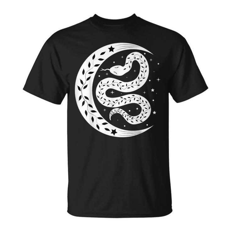 Snake Stars Sky Half Moon Herpetologist Reptile Lover T-Shirt