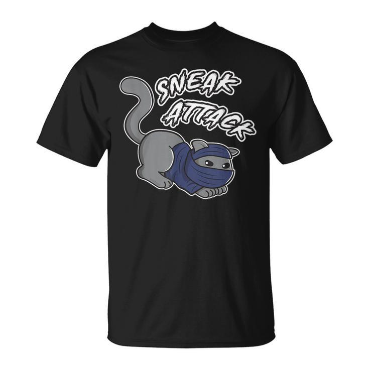 Sneak Attack Thief Gamer Video Gamer Fun Gaming Cat T-Shirt