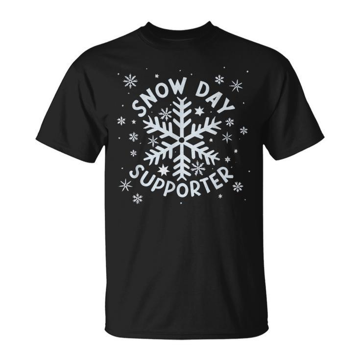 Snow Day Supporter Snowflake Winter Let It Snow T-Shirt