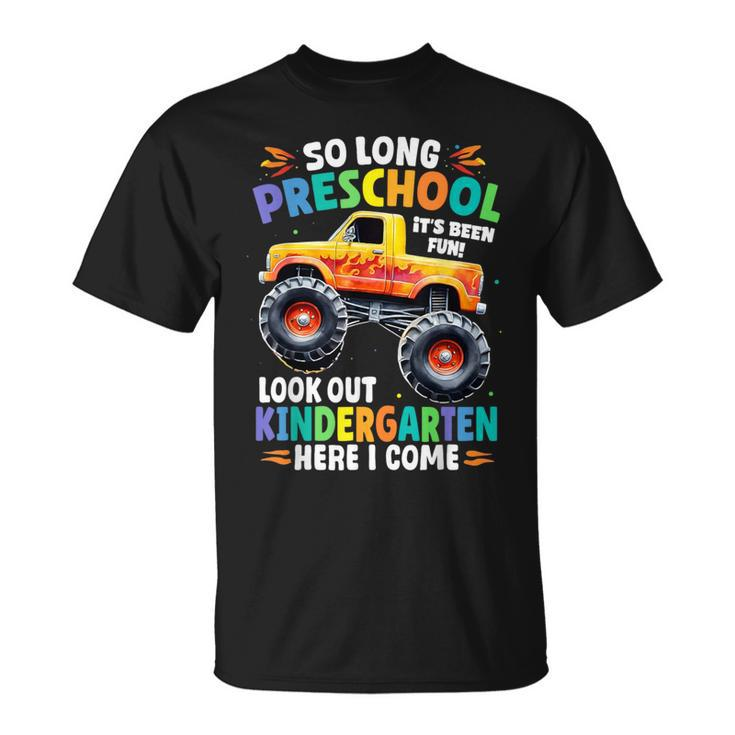 So Long Preschool Graduation Class 2024 Monster Truck T-Shirt