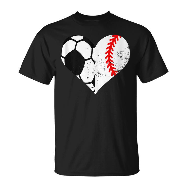 Soccer Baseball Heart Soccer Baseball Mom T-Shirt
