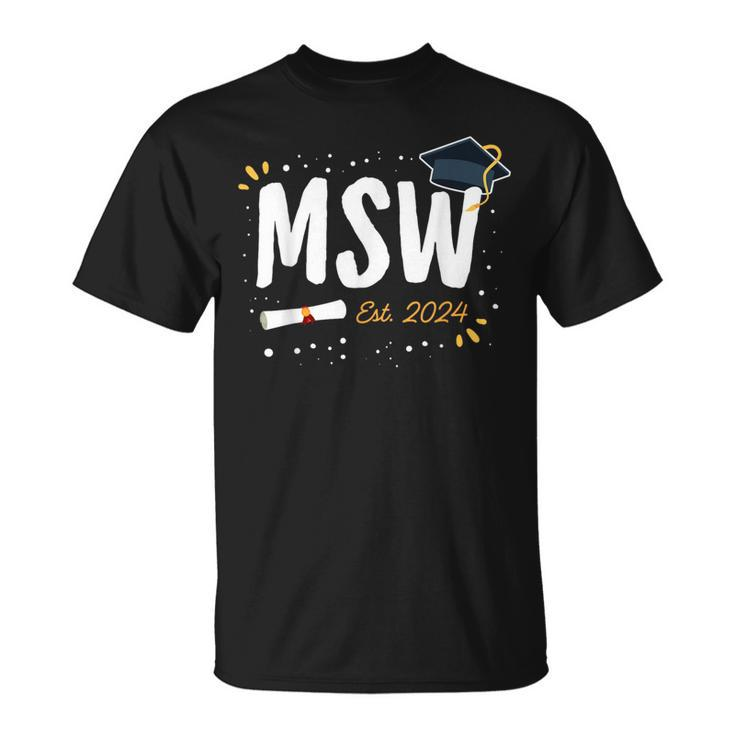 Social Worker Graduation Msw Grad Idea Est 2024 Women T-Shirt