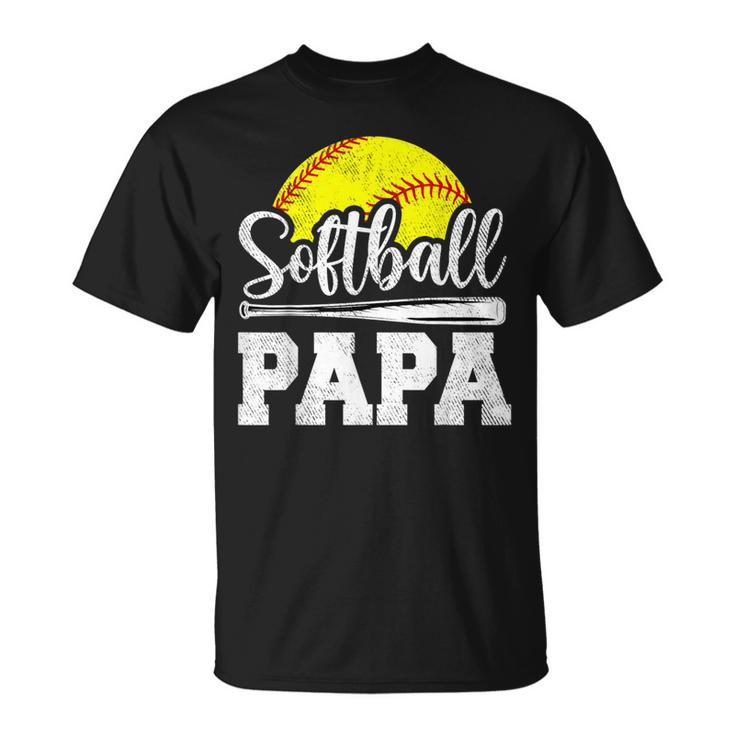 Softball Papa Softball Player Game Day Father's Day T-Shirt