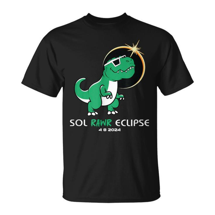 Sol Rawr Dino Total Solar Eclipse April 2024 Dinosaur Event T-Shirt