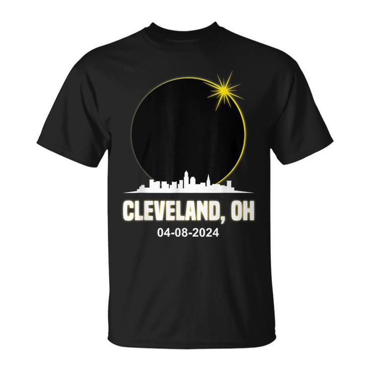 Solar Eclipse 2024 Cleveland Skyline Ohio Solar Eclipse Long Sleeve T