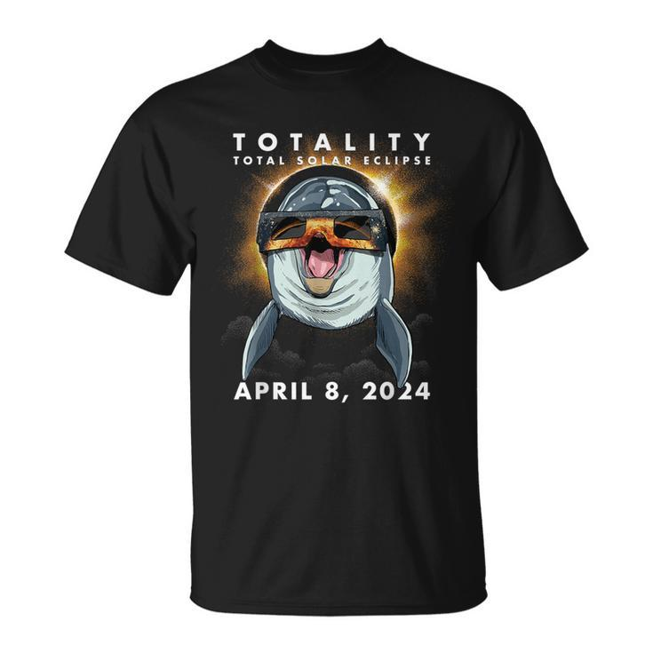 Solar Eclipse 2024 Dolphin Wearing Eclipse Glasses T-Shirt