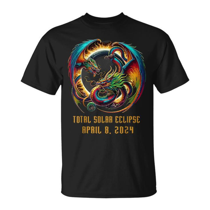 Solar Eclipse 2024 Mystical Dragon Fantasy Lover T-Shirt