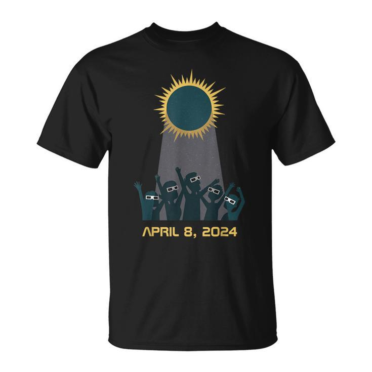 Solar Eclipse 2024 People Wearing Solar Eclipse Glasses T-Shirt
