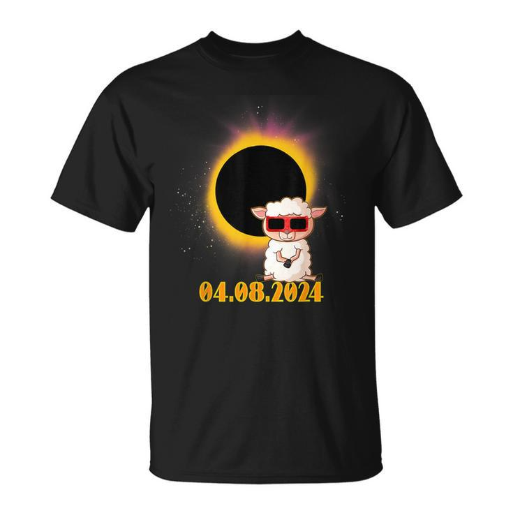 Solar Eclipse 2024 Sheep With Solar Eclipse Glasses T-Shirt