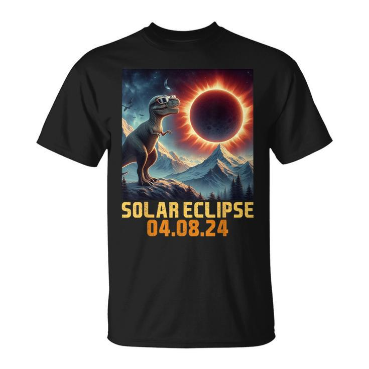 Solar Eclipse 2024 T Rex Dino Glasses Toddler Boys T-Shirt
