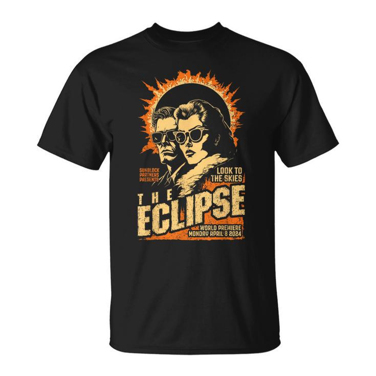 Solar Eclipse 2024 Vintage Science Fiction Movie Poster T-Shirt