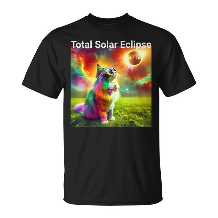 Solar Eclipse Cat Wearing Solar Eclipse Glasses 2024 T-Shirt