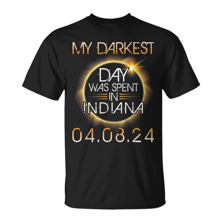Solar Eclipse My Darkest Day Was Spent In Indiana 04 08 2024 T-Shirt
