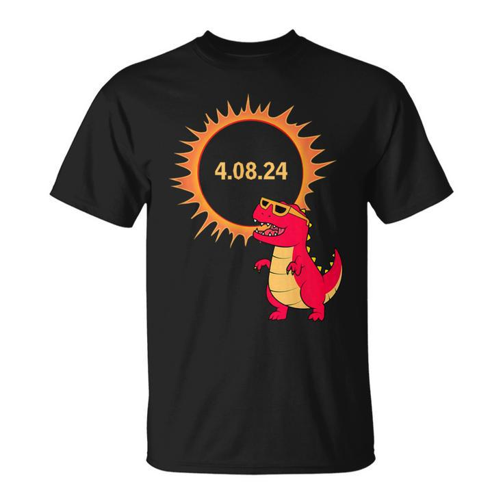 Solar Eclipse T Rex Dinosaur Solar Eclipse Glasses 2024 T-Shirt