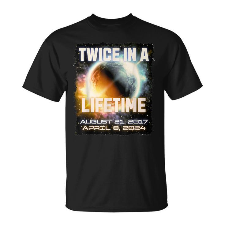 Solar Eclipse Twice In Lifetime 2024 Solar Eclipse Astronomy T-Shirt