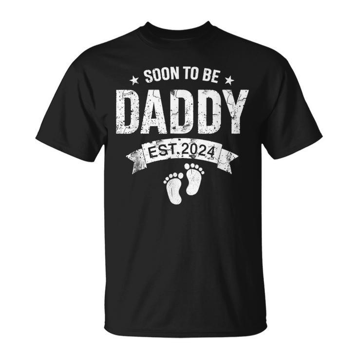 Soon To Be Daddy Est 2024 Father's Day First Time New Dad T-Shirt