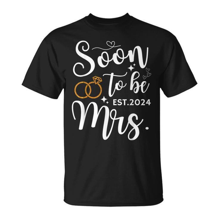 Soon To Be Mrs 2024 Bride Future Bachelorette Party Wedding T-Shirt