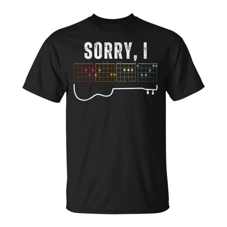 Sorry I-Dgaf Hidden Message Guitar Chords Music Note For Men T-Shirt