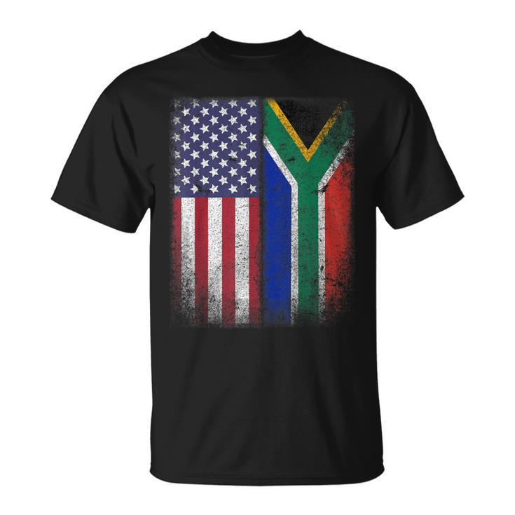 South African American Flag South Africa Usa America T-Shirt