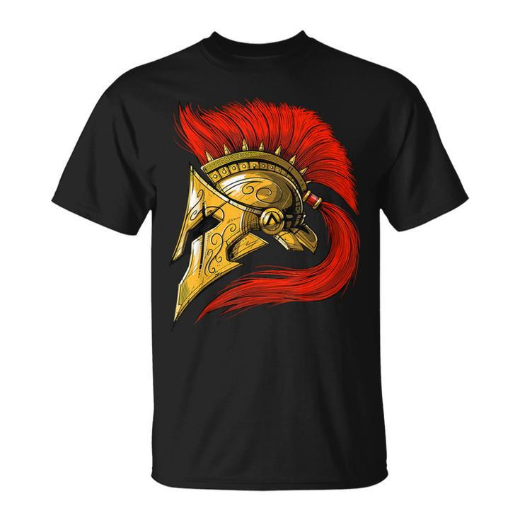 Spartan Warrior Helmet Ancient Greek Mythology Roman History T-Shirt