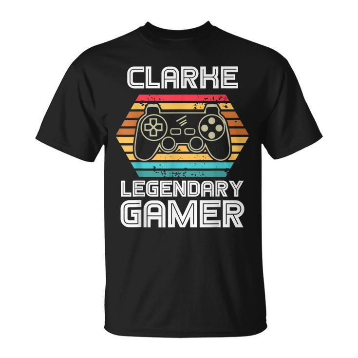 Special Clarke Legendary Video Gamer Custom Name T-Shirt