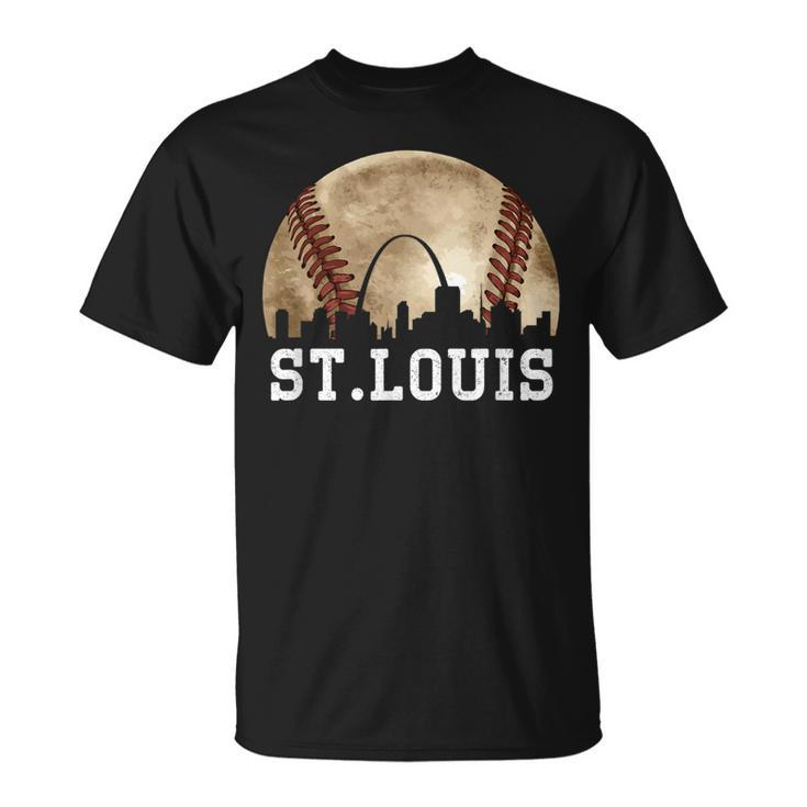 St Louis Skyline City Vintage Baseball Lover T-Shirt