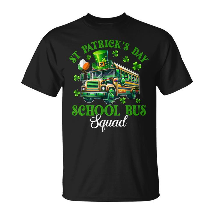 St Patrick's Day School Bus Squad Clovers School Bus Driver T-Shirt