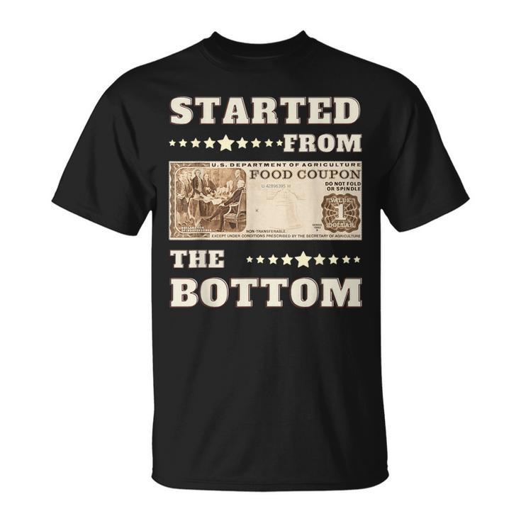 Started From Bottom Food Stamp Coupon Stars T-Shirt