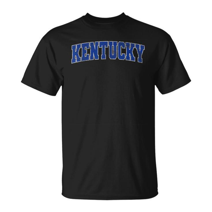 State Of Kentucky Pride Varsity Style Distressed T-Shirt