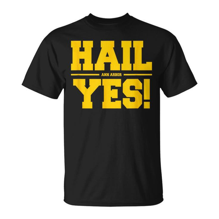 State Of Michigan Hail Ann Arbor Yes U M Aa T-Shirt