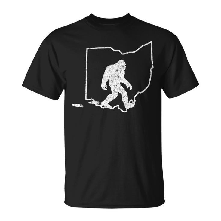 State Of Ohio Vintage Pride Bigfoot HunterT-Shirt