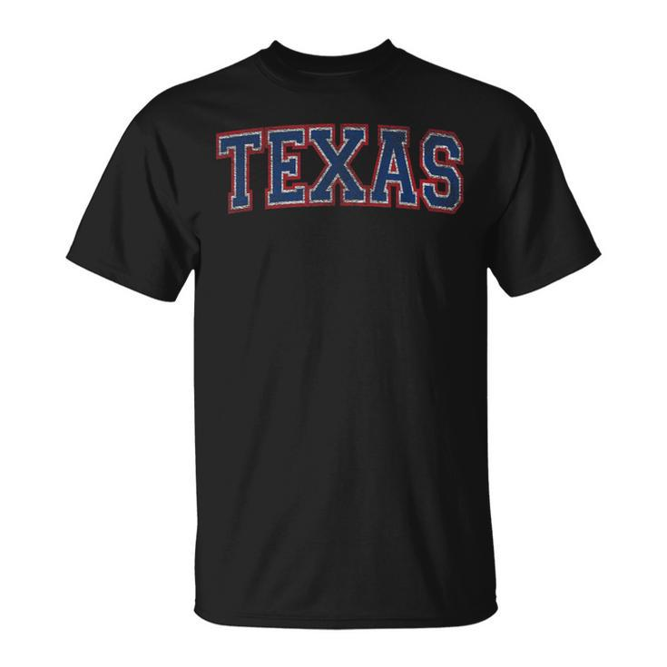 State Of Texas Tx Blue Varsity Town Weathered T-Shirt