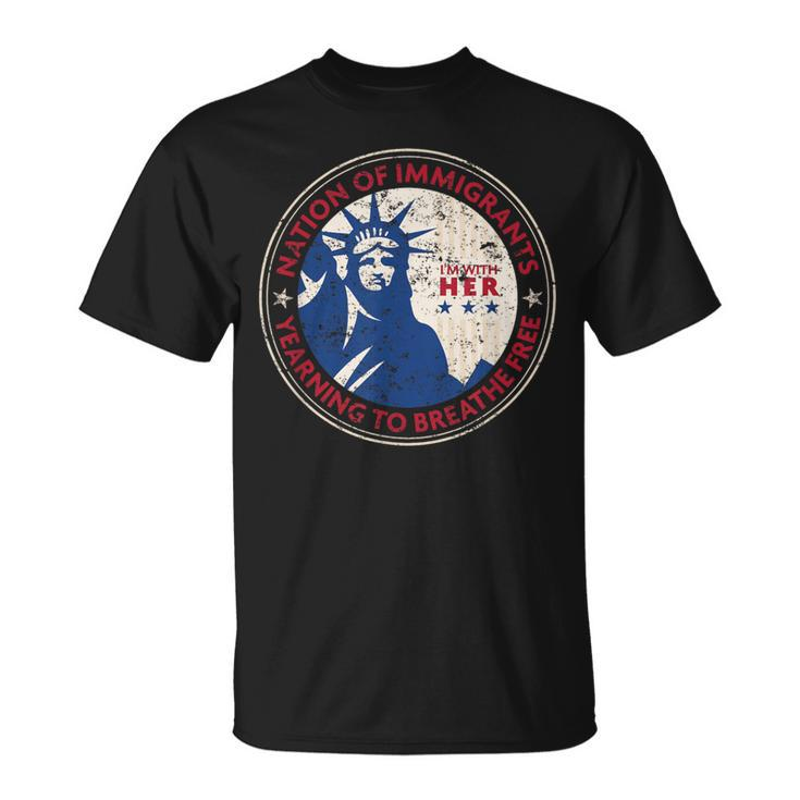 Statue Of Liberty Nation Of Immigrants Patriotic T-Shirt