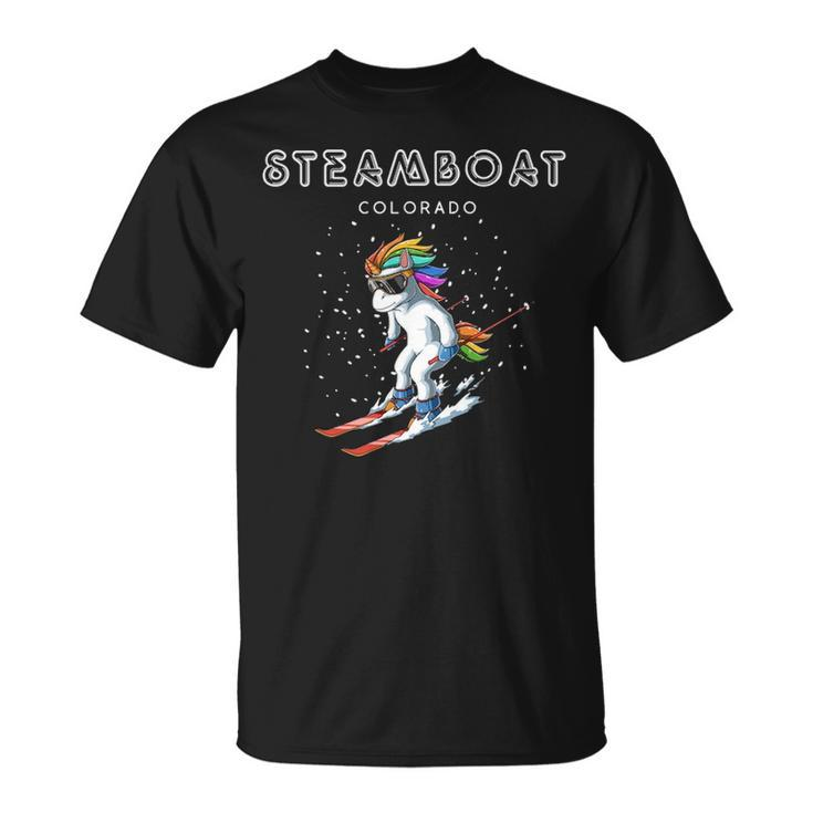 Steamboat Colorado  Unicorn Usa Ski Resort 80S Retro Pullover T-Shirt