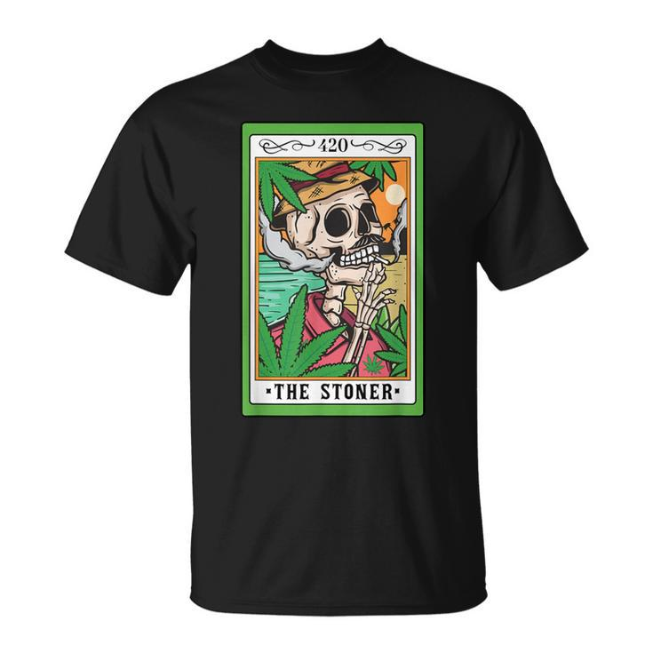 The Stoner Tarot Card Skeleton Cannabis Weed Lover Marijuana T-Shirt