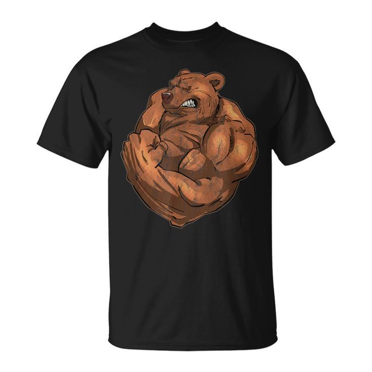 Strong Bear With Muscles Gym T-Shirt