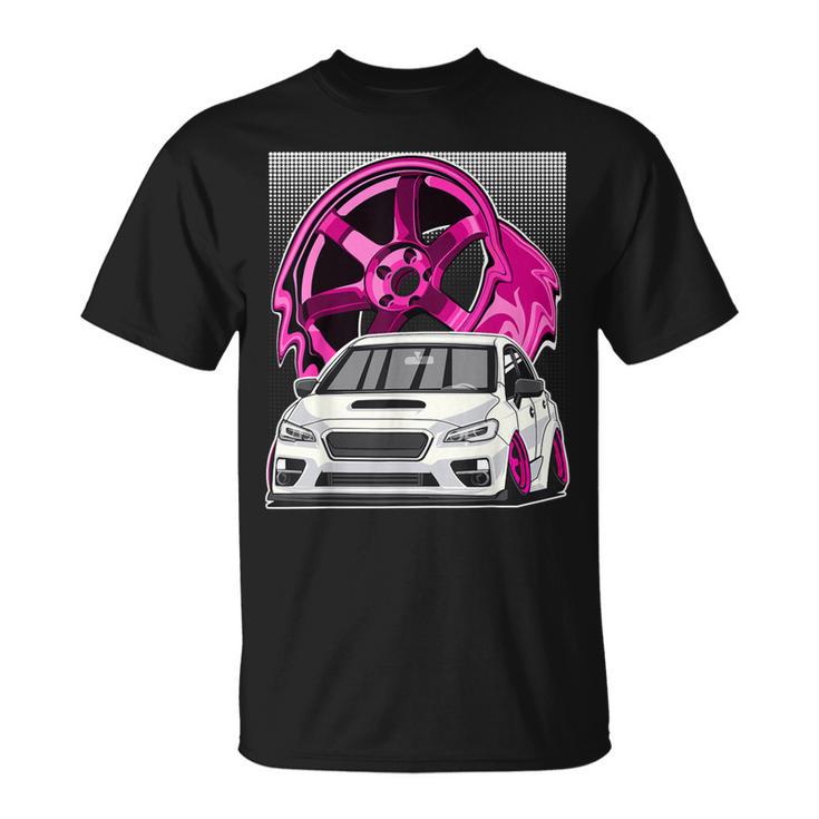 Subie Va Jdm Stance Car Wheel Boxer Motor Racing Graphic T-Shirt