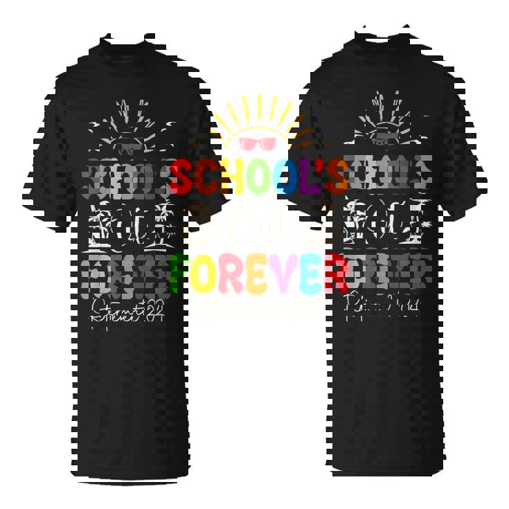 Summer Vacation Retro School's Out Forever Retirement 2024 T-Shirt