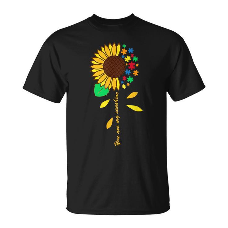 Sunflower Puzzle Piece Inspirational Autism Awareness T-Shirt