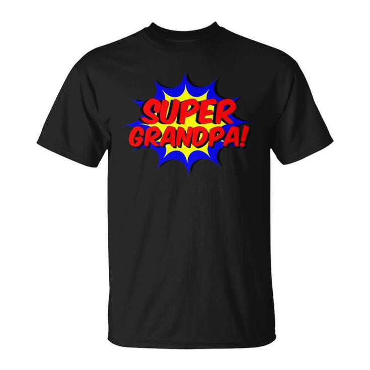 Super Grandpa Comic Book Style Superhero T-Shirt