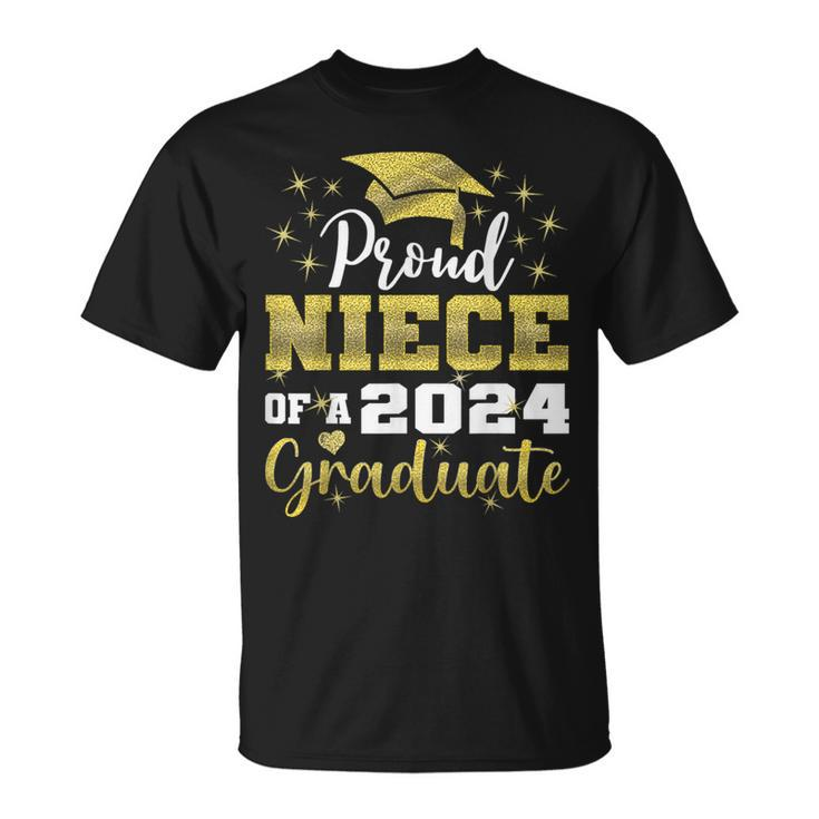 Super Proud Niece Of 2024 Graduate Awesome Family College T-Shirt