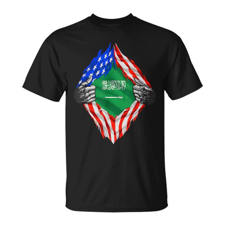 Super Saudi Arabian Heritage Proud Saudi Arabia Roots Flag T-Shirt