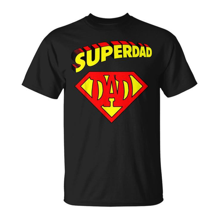 Superdad Super Dad Super Hero Superhero Father's Day Vintage T-Shirt