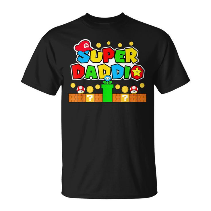Superdaddio Gamer Dad Fathers Day Video Game Lover T-Shirt