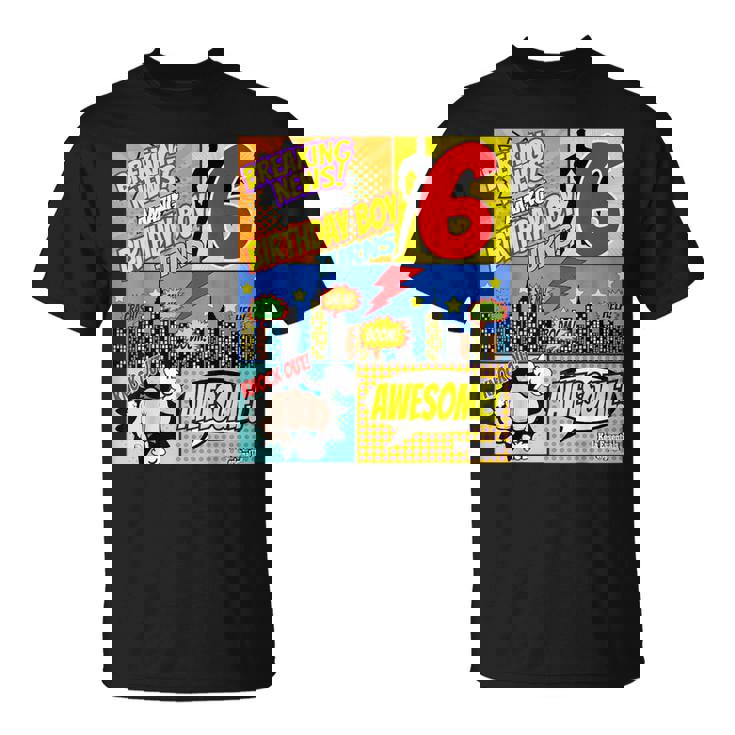 Superhero Birthday Shirt Boys 6 Amazing Awesome Super
