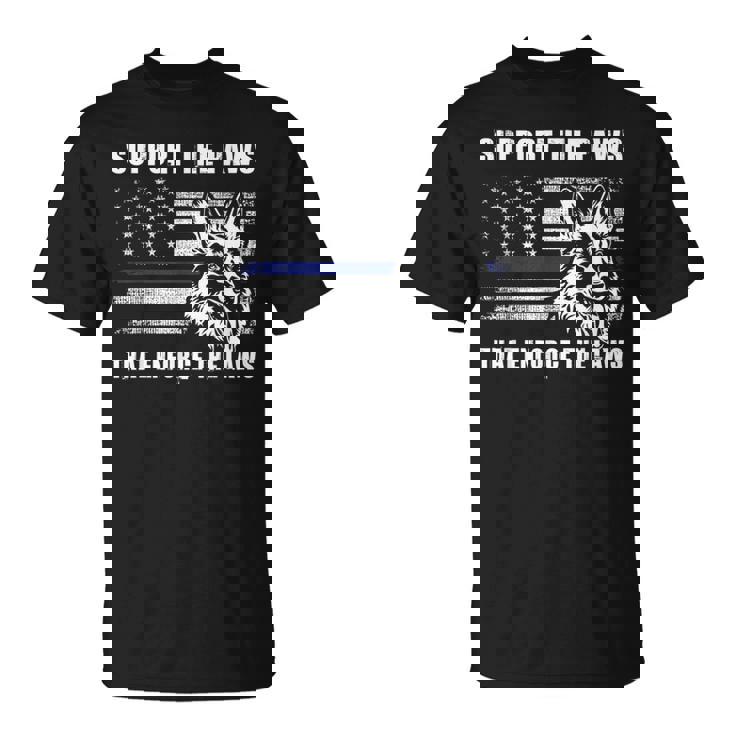 Support The Paws That Enforce The Laws Police Dog Puppy T-Shirt Support The Paws That Enforce The Laws Police Dog Puppy T-Shirt