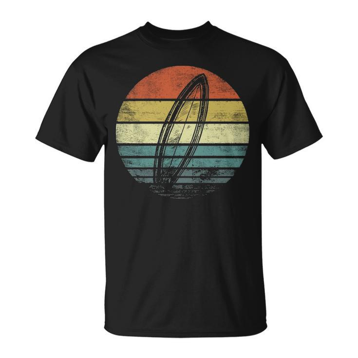 Surfer Retro Sunset Surfboard Silhouette Surfing T-Shirt
